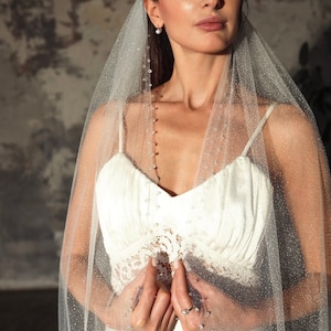 Glitter veil beaded wedding veil beaded edge wedding veil bead cathedral veil glitter fingertip veil chapel veil bridal veil floor waltz