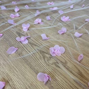 Veil flowers colorful veil blush flower veil wedding veil floral 3D veil cathedral veil bride veil floral long floral veil pink flower veil
