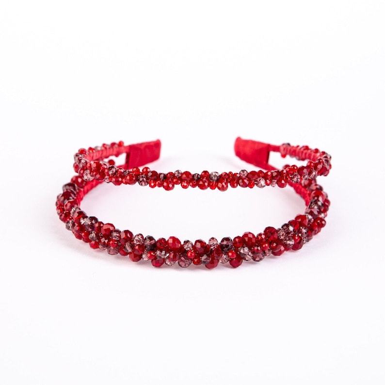 Jeweled headband for women black tiara wedding hair Etsy