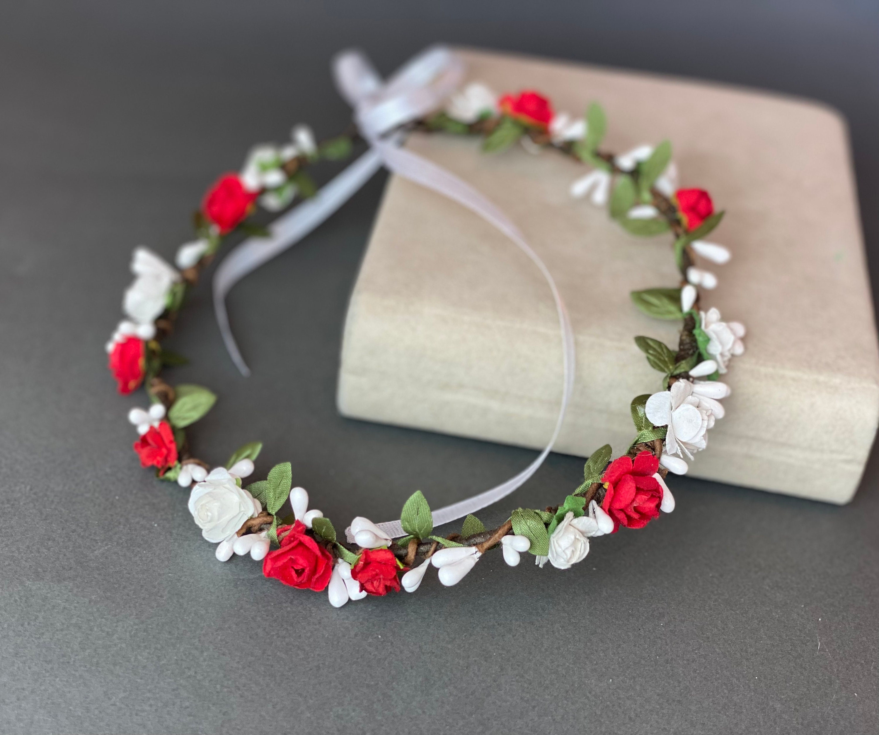 White Rose Flower Crown Wedding Flower Crown Baby Flower Crown Etsy