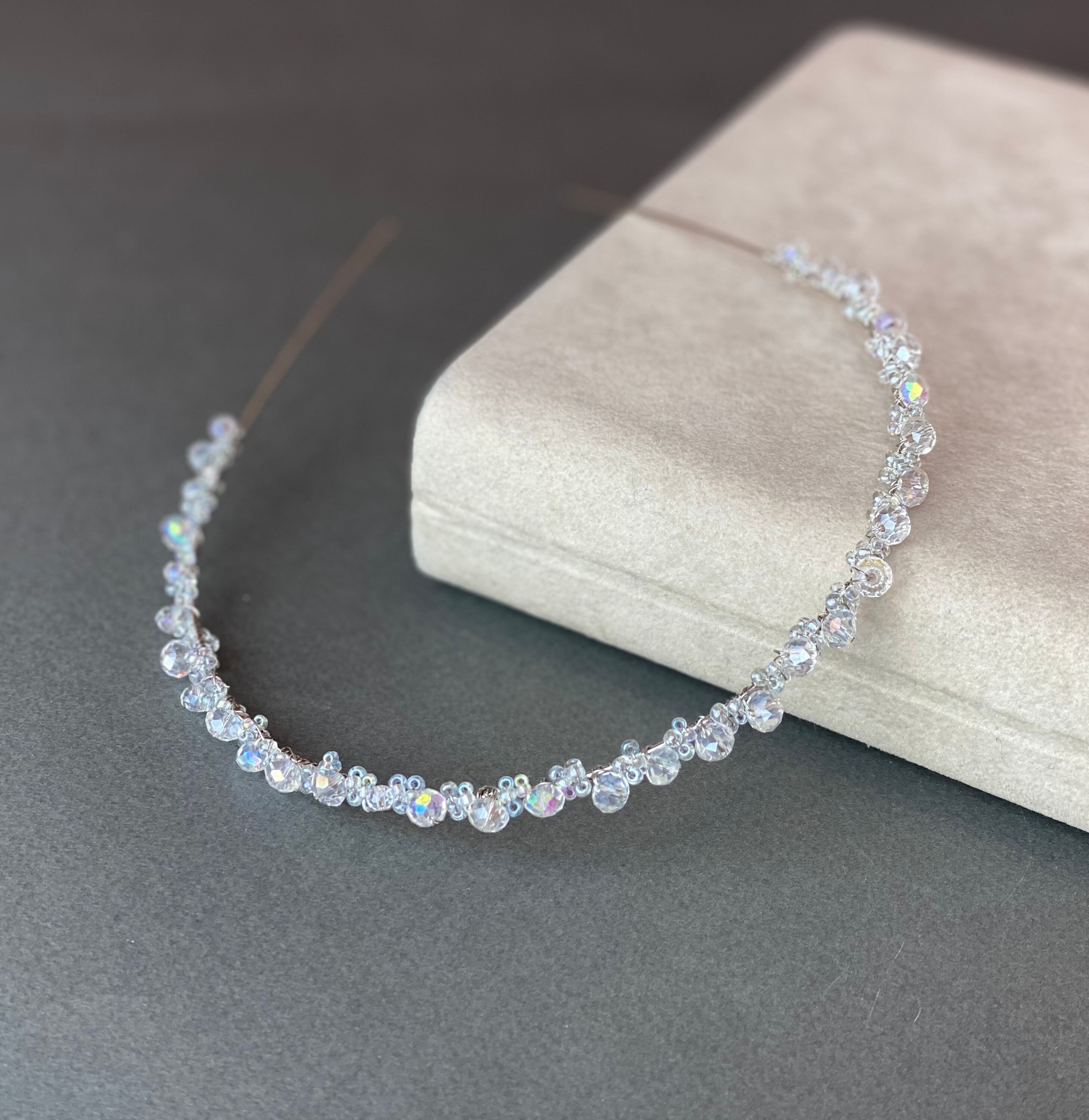 Crystal Beaded Wedding Headband, Bridal Hair Accessory - Etsy