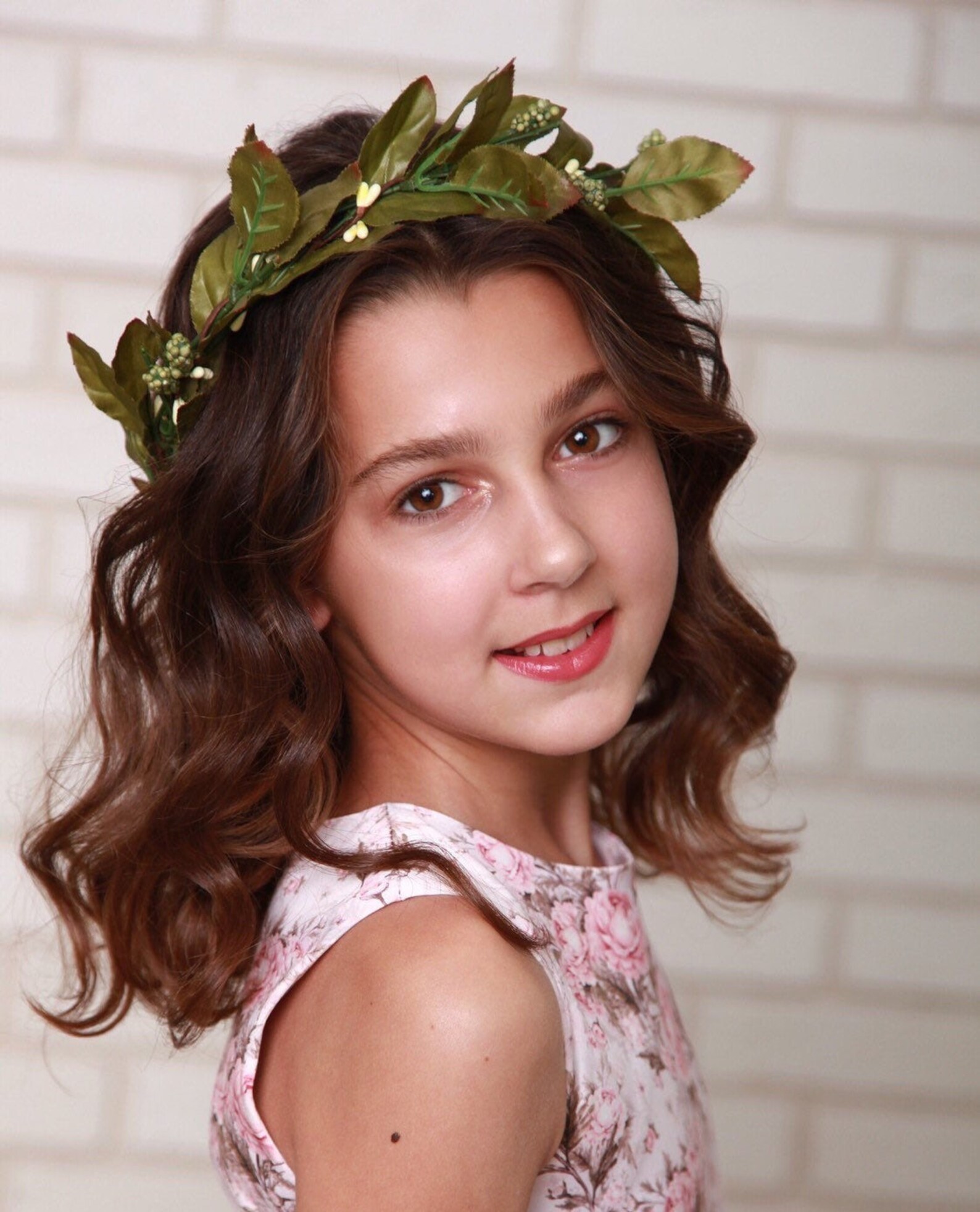 Green Flower Crown Wedding Flower Crown Greenery Crown Green Etsy