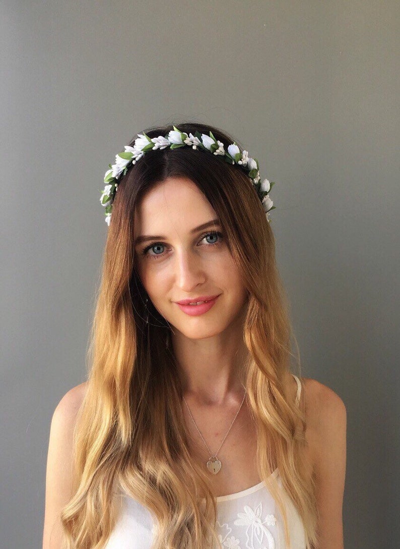 Bridal Flower Crown Wedding Hair Wreath Bridal Floral Crown Etsy