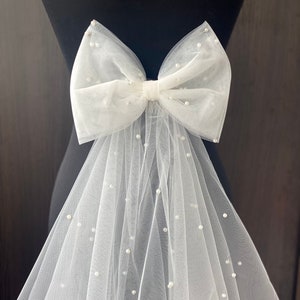 Bow pearls wedding hair bow bridal bow wedding bow with pearl wedding veil pearl wedding bow bridal bow bride bridesmaid bows ivory white