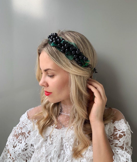 Black Flower Crown Wedding Flower Crown Adult Flower Hair Etsy