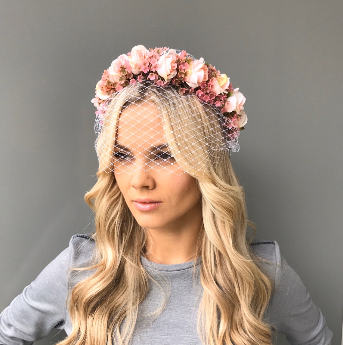 White Birdcage Veil Wedding Veil Bridal Veil Bandeau Veil Etsy