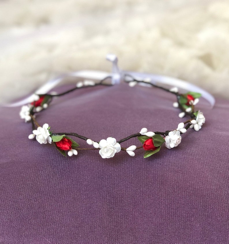 Peach white flower crown wedding hair piece baby crown flower girl crown bridal flower crown adult bridesmaid crown bridal floral headpiece