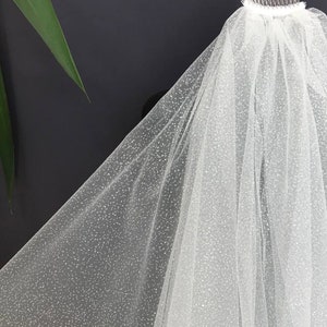 Veil glitter wedding 2tier glitter bridal veil sparkle veil tulle with glitter two tier veil raw cut edge veil cathedral long veil ivory