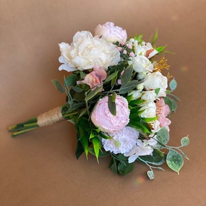 Wedding bouquet bride classic bridal bouquet rustic boho flower bouquet blush handmade rose faux bouquet wedding of flowers bouquet ivory