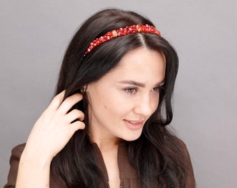 Double headband bridal red double tiara baroque bridal headband woman crystal bridesmaids headband crystal wedding headband dolce headband