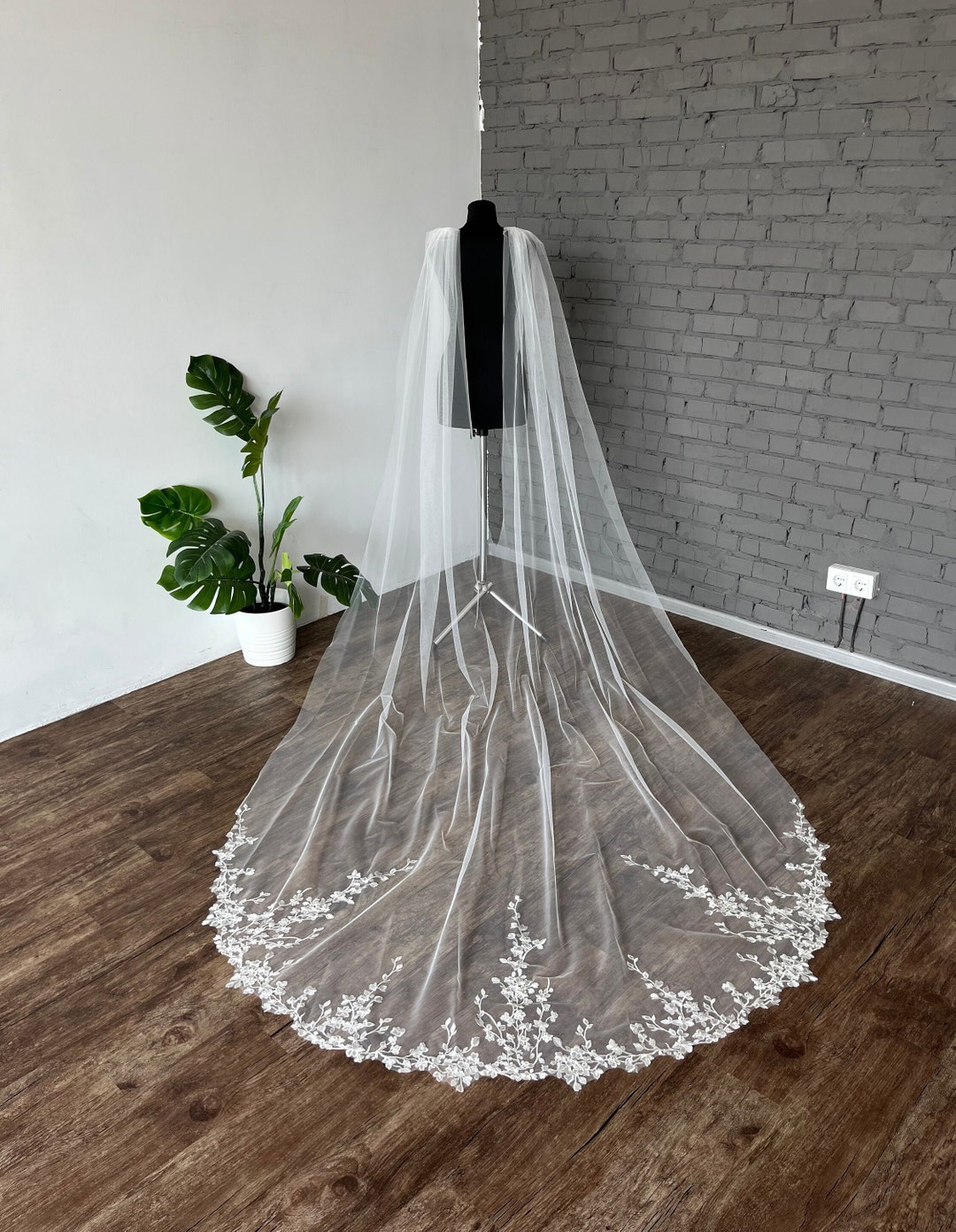 Veil Cape Wedding Veil Cape Bridal Cape Veil Ivory Long Etsy