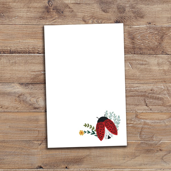 Floral Ladybug Notepad