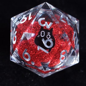 Black Cat flytande kärna hartstärningsset, DND-tärningar med skarp kant, Black Cat hartstärningar, RPG-tärningsset, DM-presenter, Dungeons and Dragons