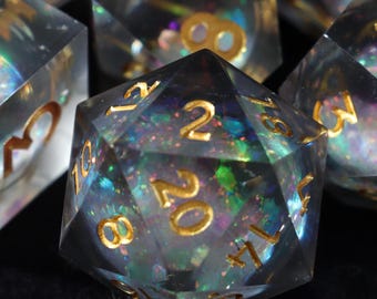 Juego de dados góticos oscuros de núcleo líquido para juegos de magia, magnífico juego de dados de Dungeons & Dragons para regalar, dados negros, ruedan muy bien