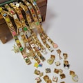 Custom Gold Italian Charm Bracelet Charms For Women, personalized friendship bracelet, Extra 45% discount