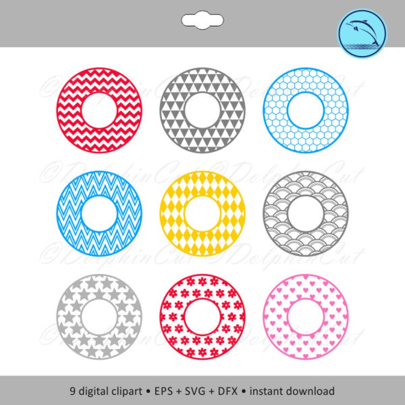 Download Pattern Circle Monogram frames silhouette for cutting svg ...