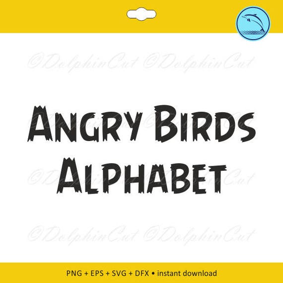 Angry Birds Alphabet black silhouette cutting scrapbooking Etsy