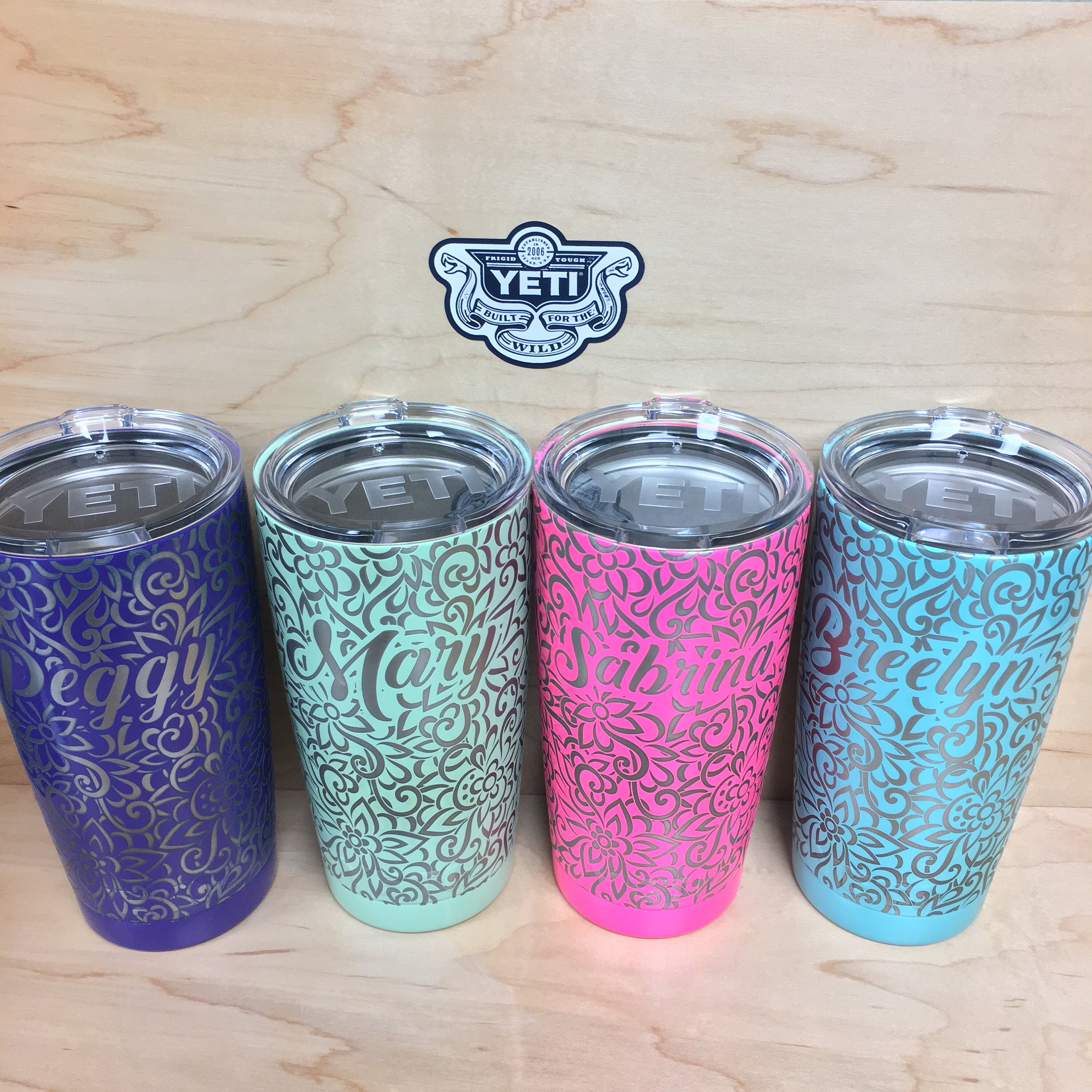 360 Degree Laser Etched And Powder Coated Yeti 20 Oz Tumbler Etsy
