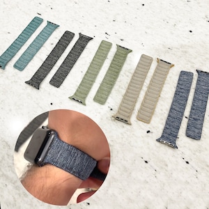 Recycled Denim Magnetic Apple Watch Band | Series 9, 8, 7, 6, 5, 4, 3, 2, 1, ULTRA, 38MM, 40MM, 41MM, 42MM, 44MM, 45MM, 49MM | iWatch Band