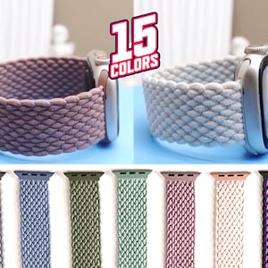 Elastic Braided Solo Loop Apple Watch Band | Series 9, 8, 7, 6, 5, 4, 3, 2, 1, ULTRA, 38MM, 40MM, 41MM, 42MM, 44MM, 45MM, 49MM | iWatch Band