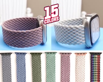 Elastisches geflochtenes Armband für Uhren | Serie 9, 8, 7, 6, 5, 4, 3, 2, 1, ULTRA, 38MM, 40MM, 41MM, 42MM, 44MM, 45MM, 49MM | iWatch-Armband