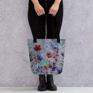 Bolso de mano estampado con obra de arte original "transparente". Bolsos y carteras grandes para mujer.