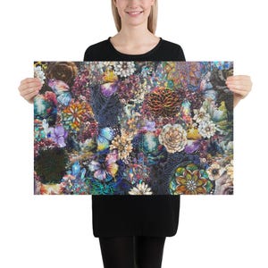 Stampa di un collage di adesivi originali "Lucid Dream" da appendere alla parete per la decorazione della stanza, del dormitorio e della casa con design psichedelico mandala.
