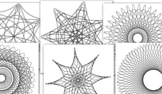 Download Coloring Pages For Adults 6 Pack Full Page Spiro Mandalas Etsy