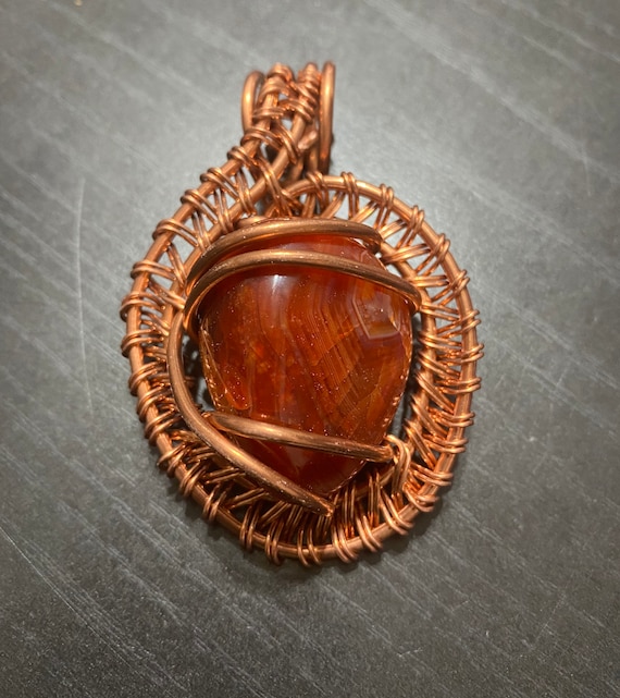 Carnelian Creativity Weave Pendant