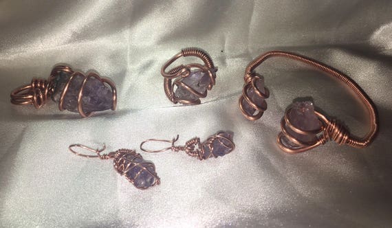 Dainty Raw Amethyst Crystal Set