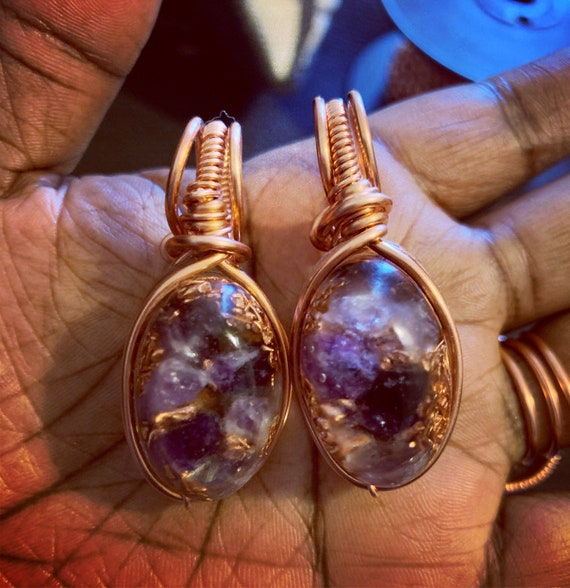 Amethyst and Shungite Pendants