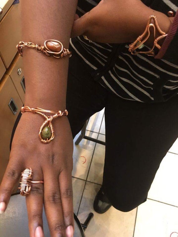 Copper Teardrop Cuff Bangle