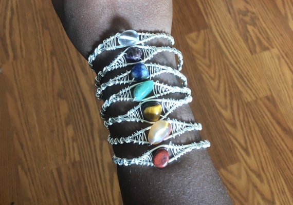 Sterling Silver Chakra Bangle Set