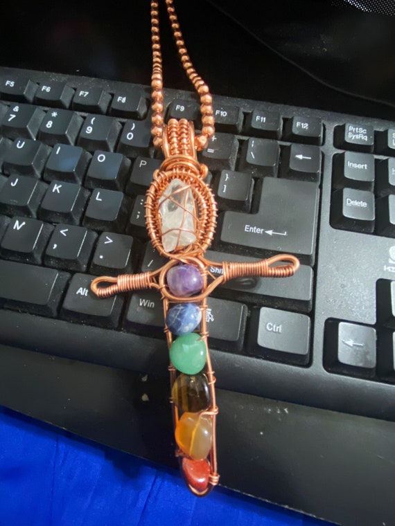 Chakra Ankh w/ Large Ball Chain