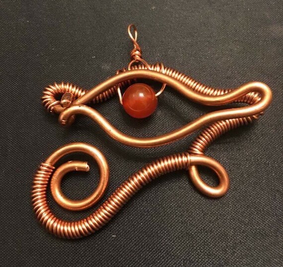 Copper Eye of Heru Pendant