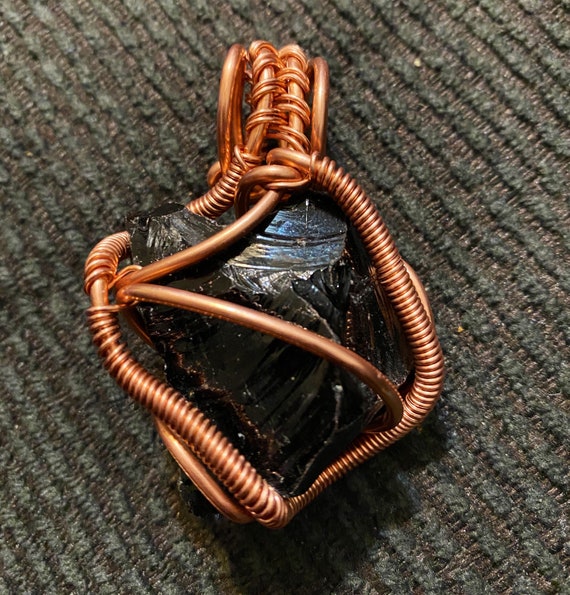 Black Obsidian Energy Wrap Pendant
