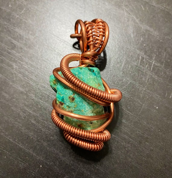 Raw Chrysocolla Energy Wrap Pendant