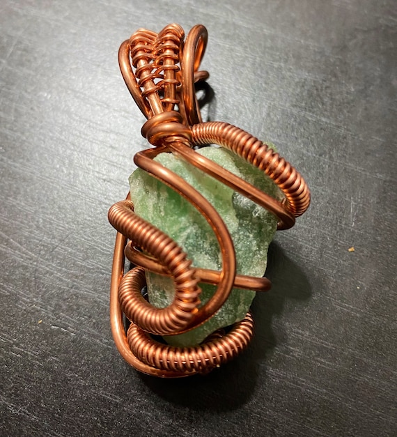 Raw Green Aventurine Energy Wrap Pendant