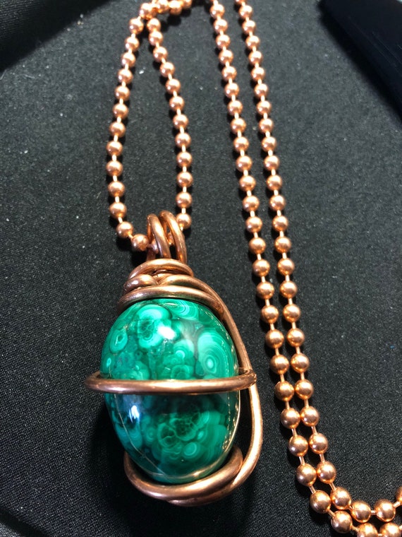 Malachite Egg Necklace