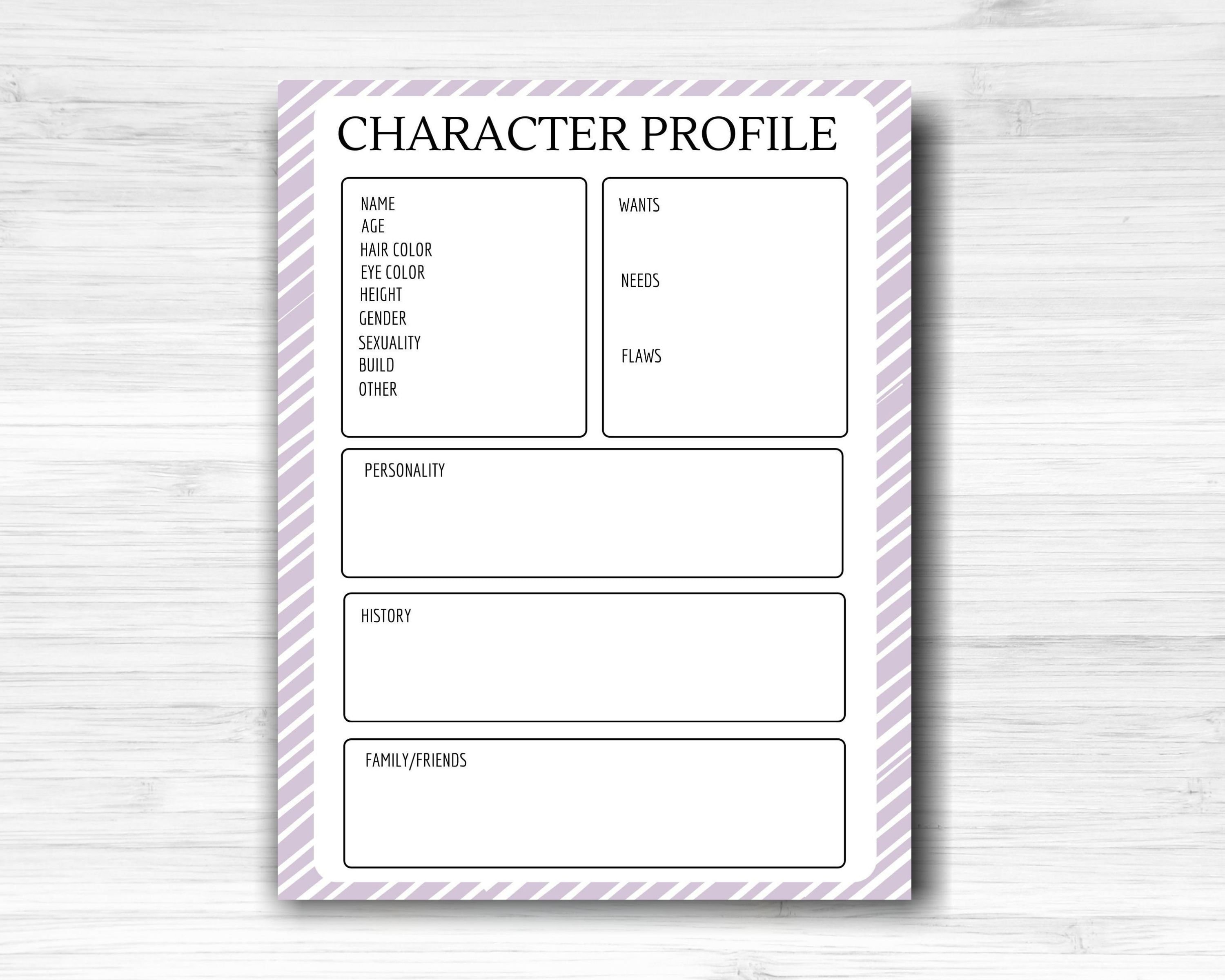 一流の品質 1 Template Writing | Worksheet Profile Character Page 手提げ・レッスンバッグ・入園グッズ