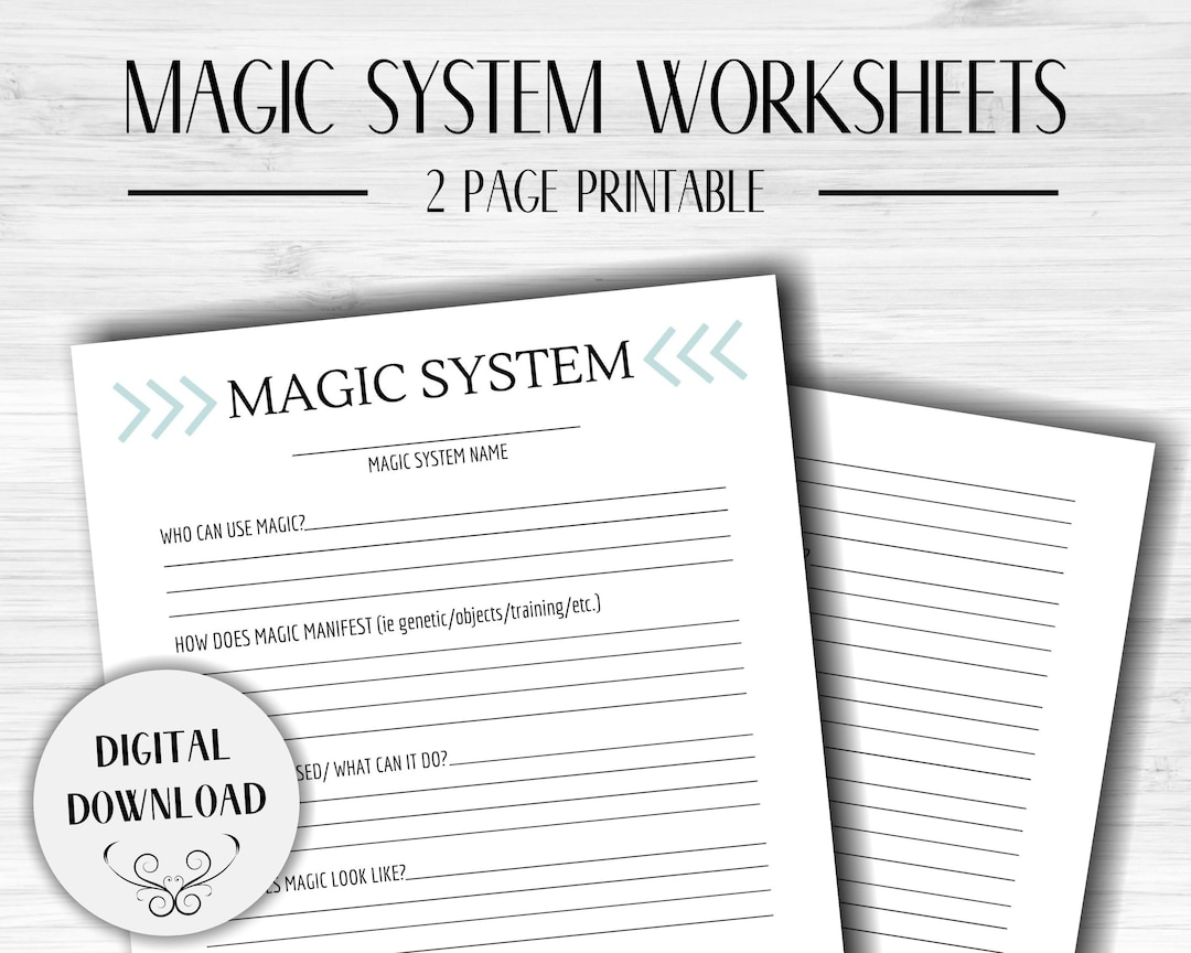 Magic System Worksheet Writing Template Nanowrimo Worldbuilding