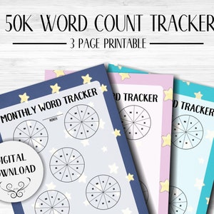 Starlight Wortzahl druckbare | Word Tracker für Schriftsteller | Monatliche Autor Planer | Sofortiger Download | NaNoWriMo Zähler | Word-Ziel