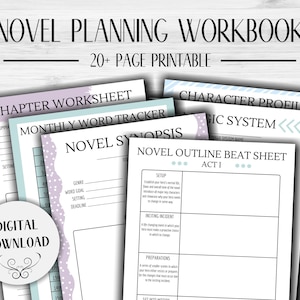 Novel Planning Workbook | Writing Printable | NaNoWriMo | Writing Planner