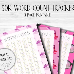 Mädchen Boss Wort zählen druckbare | Word Tracker für Schriftsteller | Monatliche Autor Planer | Sofortiger Download | NaNoWriMo Zähler | Word-Ziel