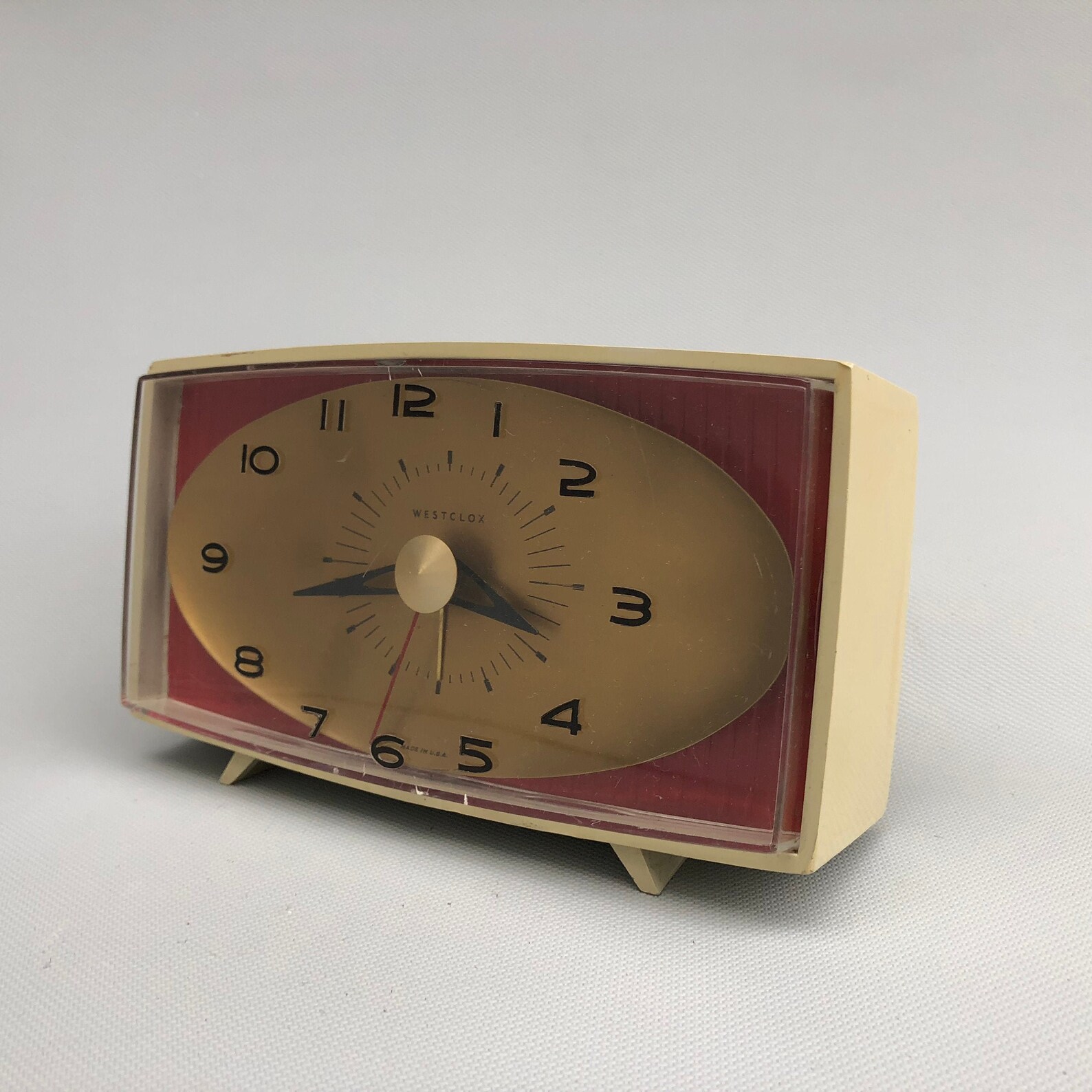 Vintage Westclox Mid Century Modern Bedside Clock Etsy