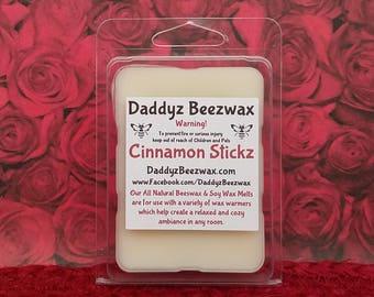 Cinnamon Stickz: All Natural Beeswax Coco Creme Melts! 6 Blocks Per Pack