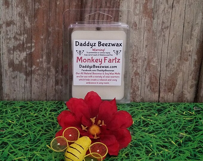 Monkey Fartz: Scented All Natural Beeswax and Coco Creme Wax Melts - 6 Blocks Per Pack