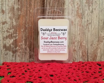 Sour Jazz Berry: Scented All Natural Beeswax Coco Creme Wax Melts - 6 Blocks Per Pack