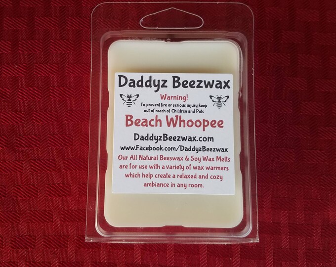 Beach Whoopee: Scented All Natural Beeswax and Coco Creme Wax Melts! 6 Blocks Per Pack.