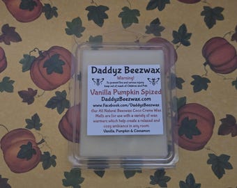 Vanilla Pumpkin Spized: Scented All Natural Beeswax Coco Creme Wax Melts! 6 Blocks Per Pack.